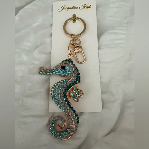 Seahorse Keychain - Blue and Gold - Picture 1 of 1
